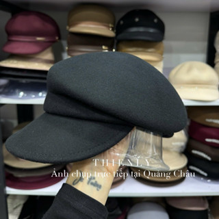 ( Ảnh thật ) Mũ dạ ép lông cừu lệch lưỡi trai