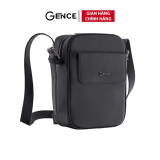  Túi Đeo Chéo Cỡ Nhỏ Túi Nam Công Sở GENCE TD05 Da Bò Cao Cấp Màu Đen Dáng Dọc 