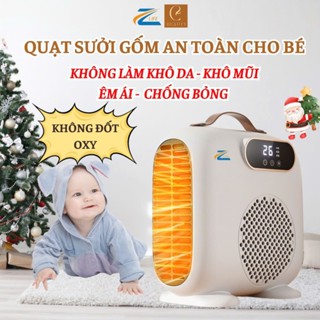 Quạt sưởi ấm an toàn cho bé 2000W, Máy sưởi gốm siêu ấm chống đổ, Đèn sưởi mùa đông mini