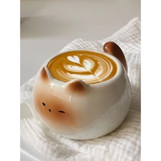 Cốc cà phê gốm hình mèo Xiêm dễ thương, cốc nước gia dụng, cốc mèo nhỏ, cốc sứ Coffee cup Mug