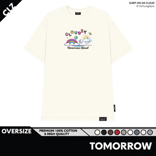 Áo thun nữ nam unisex tay lỡ phông localbrand CLOUDZY form rộng teen cổ tròn trắng oversize TOMORROW