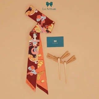 Phụ kiện khăn lụa làm cà vạt, thắt nơ, cuốn túi, họa tiết Patriot 6x130cm