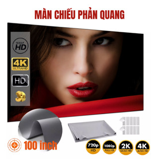 Màn máy chiếu mini phản quang 100 inch treo tường dán tường chóng chói chóng lóa tăng độ sắc nét 4K