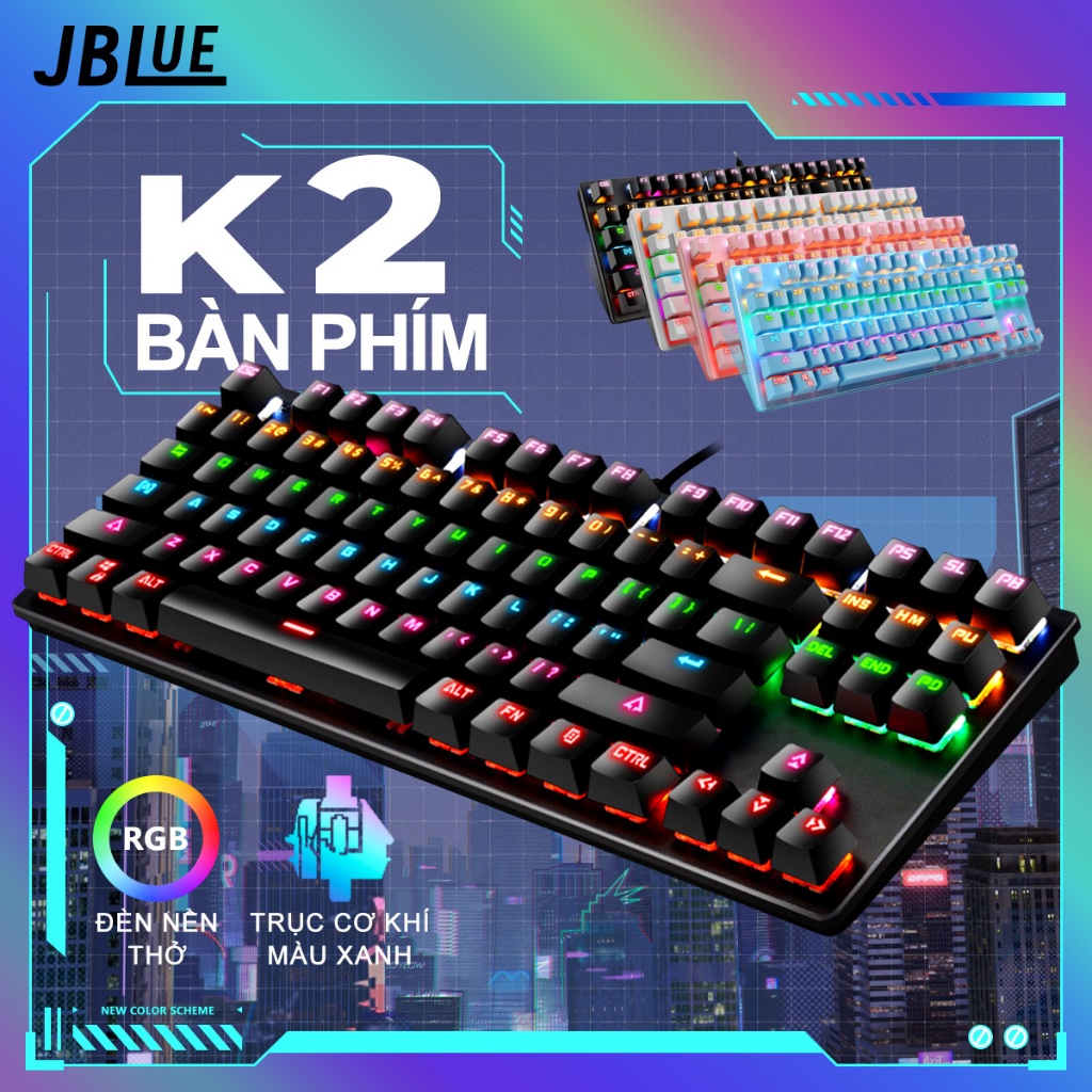 Bàn Phím Cơ Máy Tính JBLUE K2 PRO LED RGB 10 Chế Độ ,Phù hợp Với Máy Tính,Laptop,PC