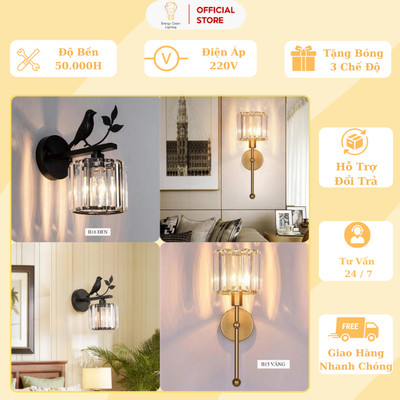 [ 3 Mẫu ] Đèn Tường Trang Trí Energy Green Lighting - Trang Trí Phòng Khách / Phòng Ngủ - Kèm Bóng LED 3 Chế Độ Ánh Sáng