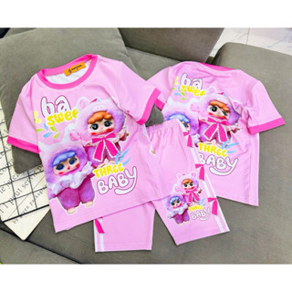 Đồ bộ mặc nhà cho bé gái 3d thun lạnh ngắn tay dài tay quần dài size nhí đại từ 10 đến 40kg