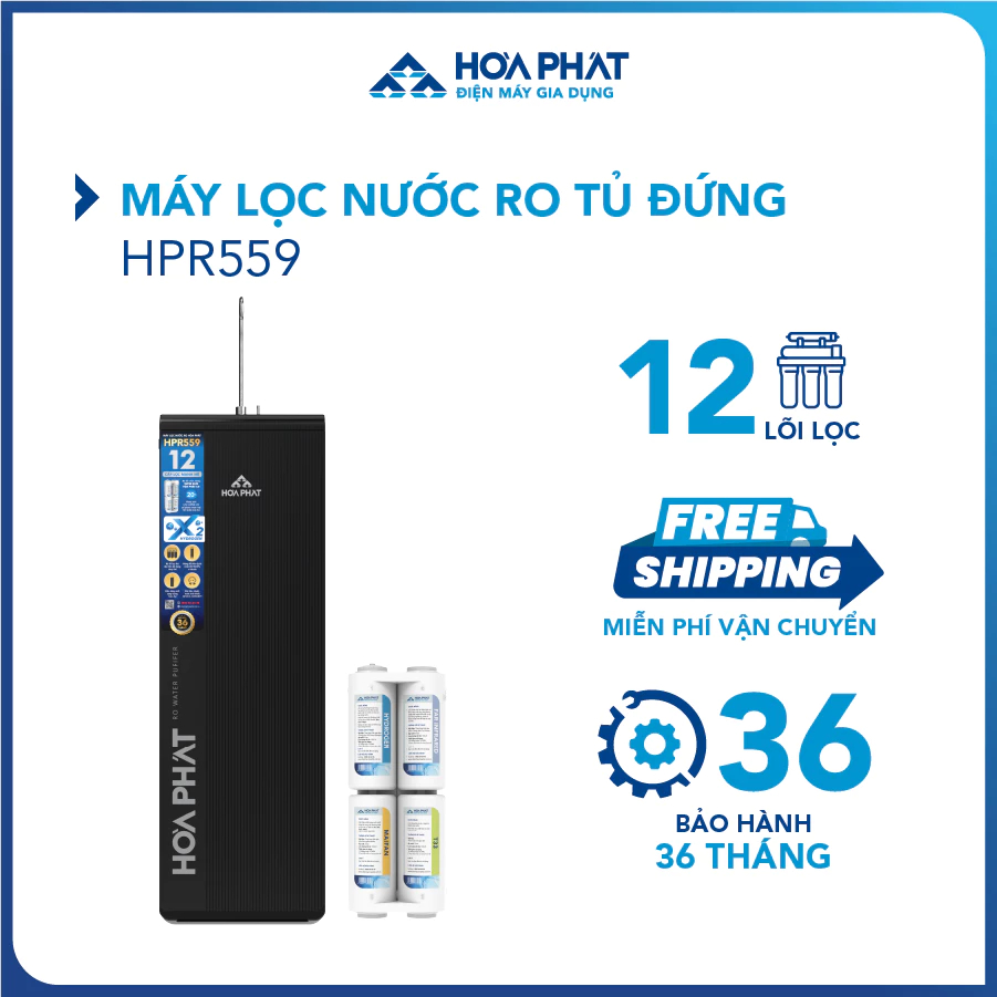 Máy Lọc Nước RO Tủ Đứng Hòa Phát HPR559 - Hệ thống 12 lõi phiên bản mới - Bảo hành 3 năm