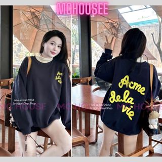 Áo sweater ADLV nỉ lót bông màu navy full tag mac, diện mùa đông cực sang, phù hợp cả nam và nữ