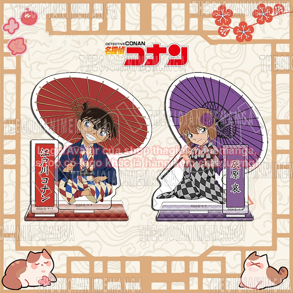 Mô hình standee DETECTIVE CONAN ver CẦM Ô Thám tử lừng danh tượng mica acrylic in hình anime chibi