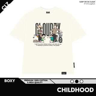 Áo thun boxy nam nữ oversize basic tay lỡ phông kiểu dáng form boxy rộng unisex CLOUDZY local brand cổ tròn CHILDHOOD