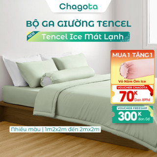 [GIÁ SỐC] Bộ Chăn Ga Gối Lụa Tencel Ice Size 1m2 đến 2m Mát Lạnh Chagota Bedding Cao Cấp Thoáng Mát