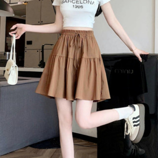  Quần đùi giả váy nữ xếp ly bigsize nhún xoè 7 màu đen trắng nâu xanh hồng ghi nâu bò 5 size  QS-81  