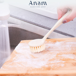 Bàn chải nhà bếp đa năng, chà nồi, vệ sinh nhà bếp cán dài anam 7168