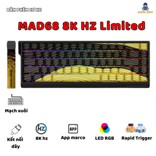Bàn phím cơ gaming MAD68 Trục Từ Tính Magnetic Switch , Rapid Trigger , Led RGB Có APP , 8K poling Rate - Tặng móc