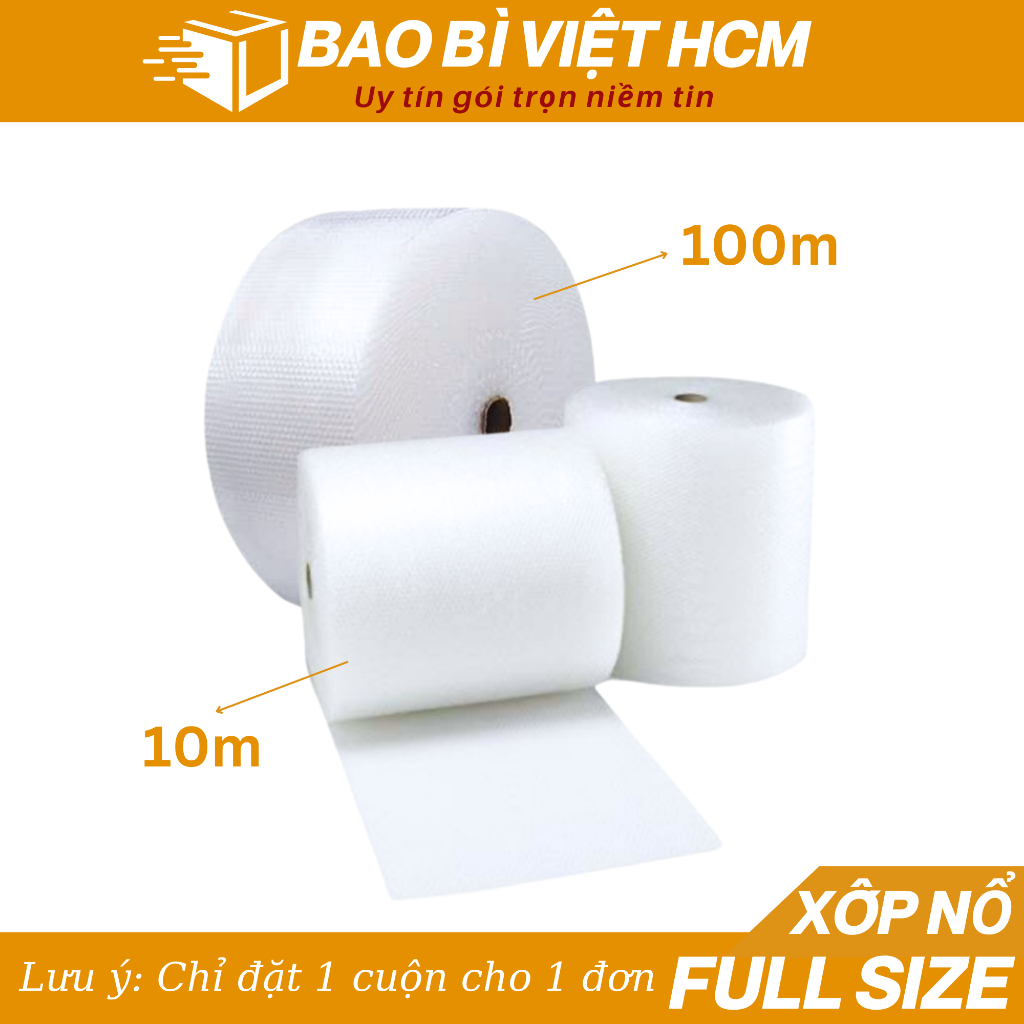 HỎA TỐC Cuộn bóng khí, Xốp nổ chống sốc Nhiều size gói hàng quà tặng giá rẻ - Bao Bì Việt HCM