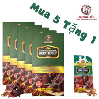5 hộp tặng 1 khô bò thảo mộc beef jerky herb Quang Hiển đậm đà hương vị tự nhiên hộp 100gr