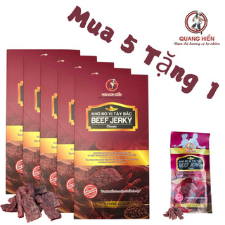 5 hộp tặng 1 khô bò tây bắc beef jerky classic Quang Hiển đậm đà hương vị tự nhiên hộp 100gr
