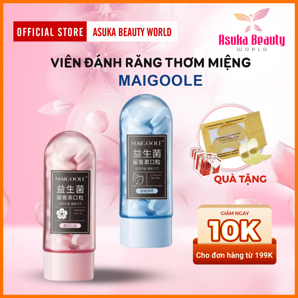Viên Kem Đánh Răng HAPIKO MAIGOOLE - Viên Nhai Giúp Hơi Thở Thơm Mát, Trắng Răng, Viên Sủi Bọt Làm Sạch Răng Nhanh