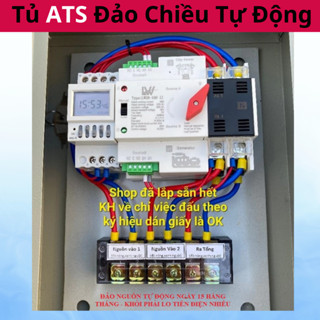 Tủ điện ATS đảo chiều tự động 2 nguồn công tơ điện không gián đoạn, bộ aptomat đảo nguồn tự động 15 ngày hàng tháng