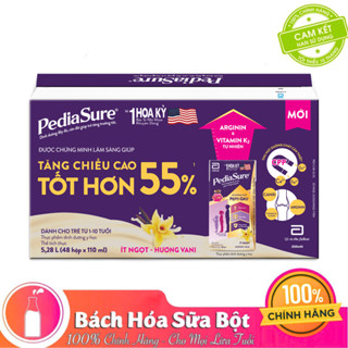  Sữa Nước Abbott Pediasure Hương Vani Ít Ngọt 110ml  1 Thùng   12 Lốc  48 Hộp  