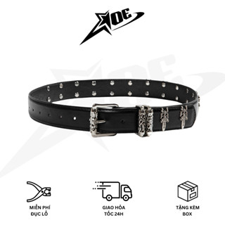 (Có sẵn) AOE STUDIO - Thắt lưng nam nữ Y2K chất da PU cao cấp đính Chrome Hearts phong cách Gothic