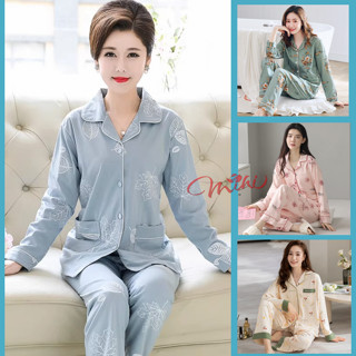  Pijama trung niên nữ B92b - Bộ đồ ngủ mặc nhà hè thu cho mẹ - Thời trang cho người lớn tuổi đẹp cao cấp Bigsize 