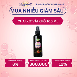 [Giảm Tới 40%] Chai Xịt Xả Vải Khô HygienC Plus 100ml/Chai Lưu Giữ Hương Thơm Bền Lâu Trên Quần Áo