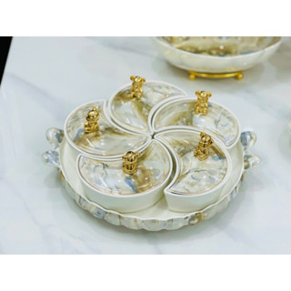  Bộ khay mứt siêu sang men màu cao cấp đựng bánh mứt kẹo tết 