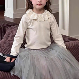  Áo cổ bèo tiểu thư cho bé gái chất liệu len tăm cao cấp dưới 35kg _ T59 