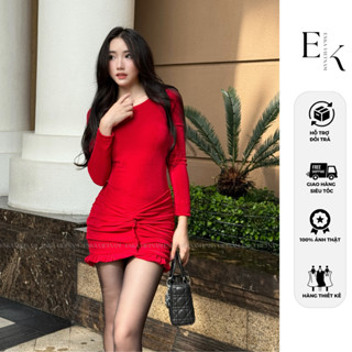  Đầm body tay dài AURORA DRESS thun ánh nhũ cao cấp 2 lớp váy dự tiệc sang trọng  - ENKA VIETNAM 