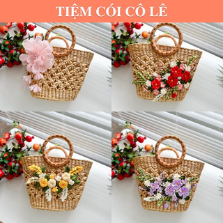  Túi lục bình hoa mai đi biển hoặc chụp áo dài phụ kiện trang trí cắm hoa xinh - Tiệm Cói Cô Lê 