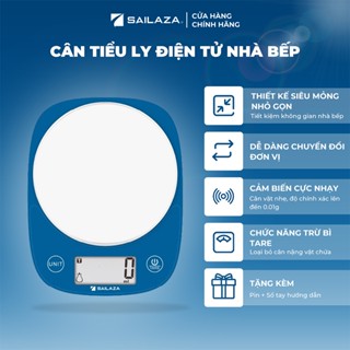Cân tiểu ly điện tử, cân nhà bếp chính hãng Sailaza độ chính xác 0.1g kèm pin SA- 1221