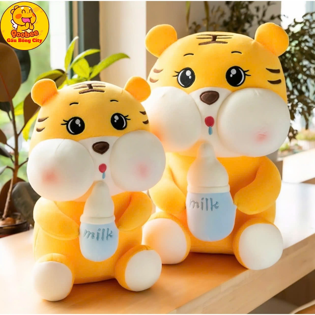 Gấu Bông Hổ Ôm Bình Sữa - Hổ Nhồi Bông Cao Cấp Gấu Bông City