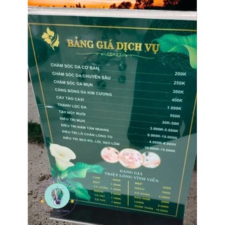 Bảng giá mica dịch vụ spa, tóc, nail mi.... ( thiết kế & in hoàn thiện)