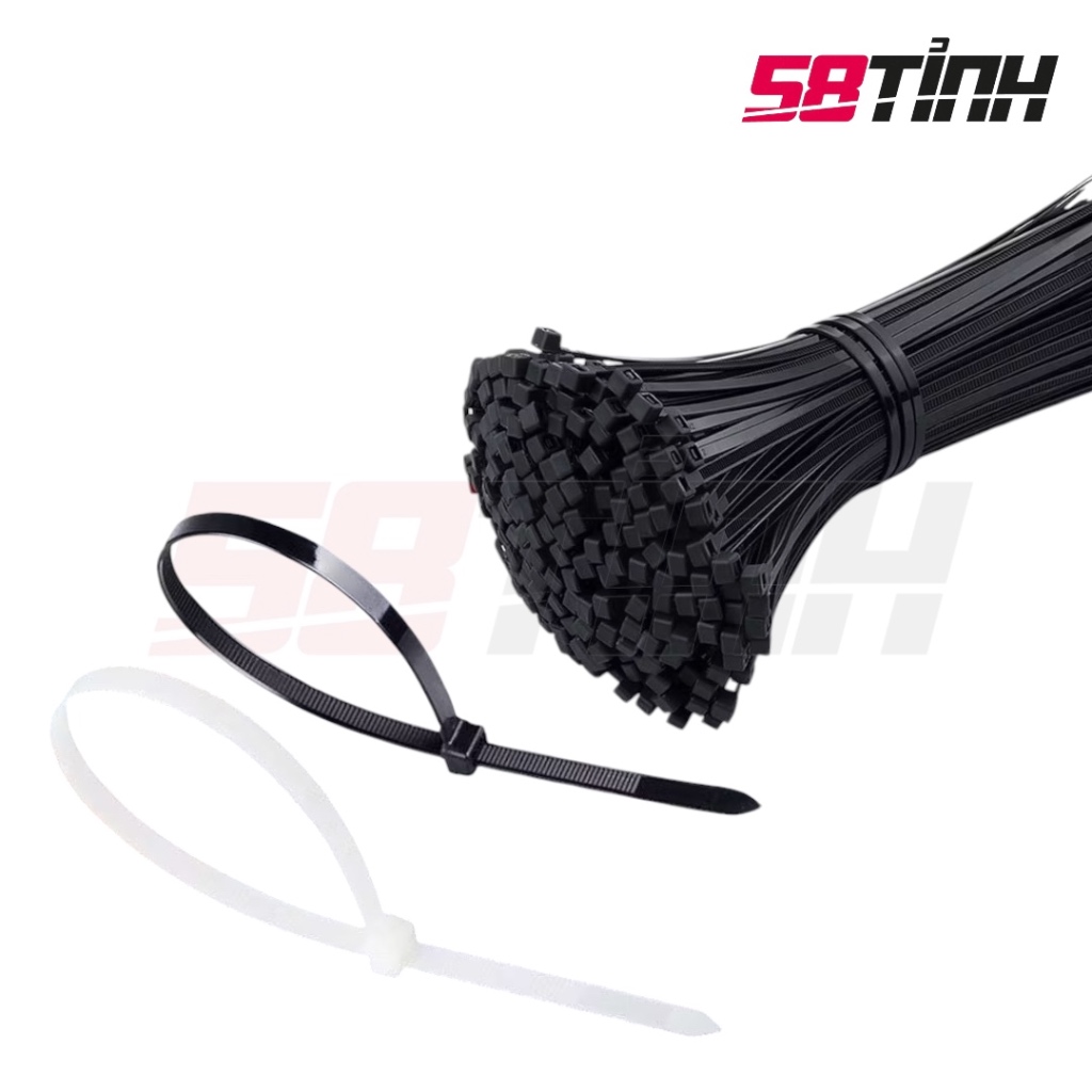 Túi 70 Sợi Dây Rút Nhựa Dây Thít Nhựa 10, 15, 20, 25, 30cm, Bản To Nhỏ Trắng Đen