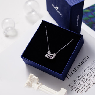  Vòng cổ thiên nga đá hồng bạc s925 full box túi 