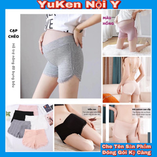 Quần Đùi Bầu Cạp Chéo-Quần Lót Dạng Váy Cotton Tăm Dành Chó Mẹ Bầu,Sau Sinh An Toàn