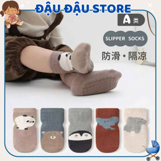 Set 10 Đôi Tất Sơ Sinh Chống Trượt cotton ấm áp thoáng khí mẫu mã dễ thương cho bé từ 0 - 3 tuổi Đậu Đậu Store
