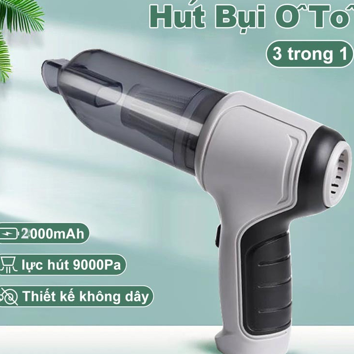 Máy Hút Bụi Cầm Tay 8 Đầu Hút Không Dây Nhật Bản Hút Lông Chó Mèo, Giường Nệm, Ô Tô