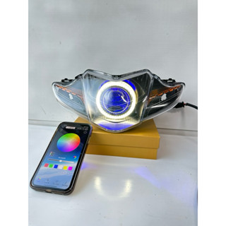 Pha Đèn Wave Rsx 110 Đời Cũ Độ Sẵn Bi E11+ Viền Đen Công Xuất 70w Mắt quỷ App ( Bảo Hành 24 Tháng )