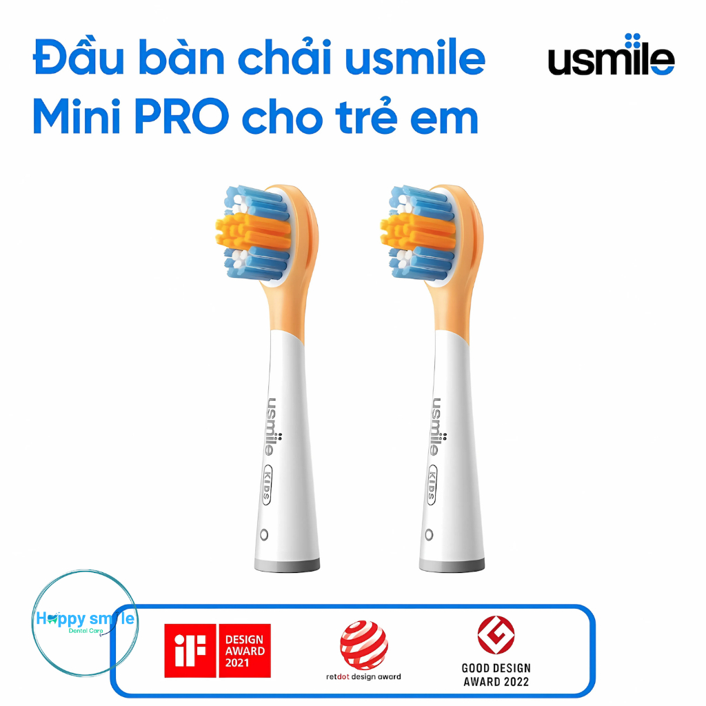 2 Đầu bàn chải đánh răng Usmile mini pro cho trẻ em.