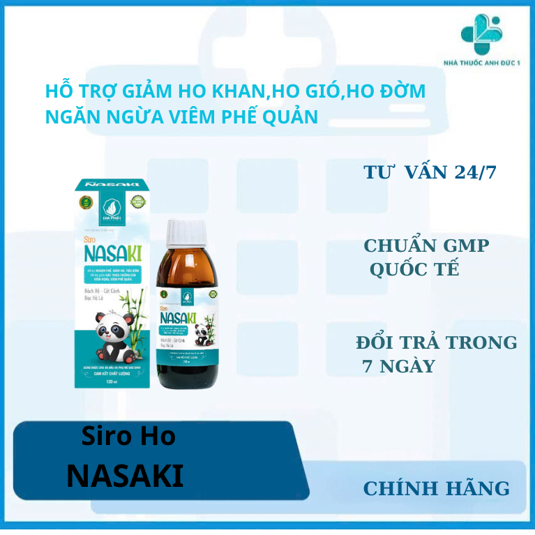 Siro Hỗ Trợ Giảm Ho Bổ Phổi NASAKI - Hỗ Trợ Làm Ấm Họng, Phòng Ngừa Cảm Lạnh, Ngứa Họng Vào Ban Đêm,