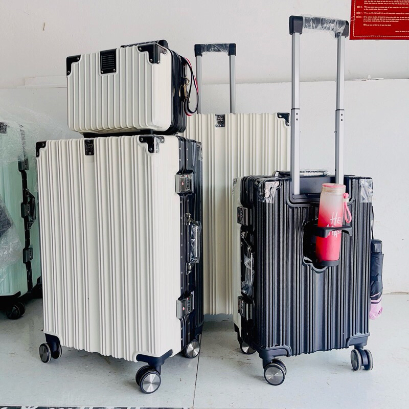 COMBO VALI + CỐP MINI VALI KHUNG NHÔM KHOÁ SẬP SIZE 20&24 JIRM TRAVEL