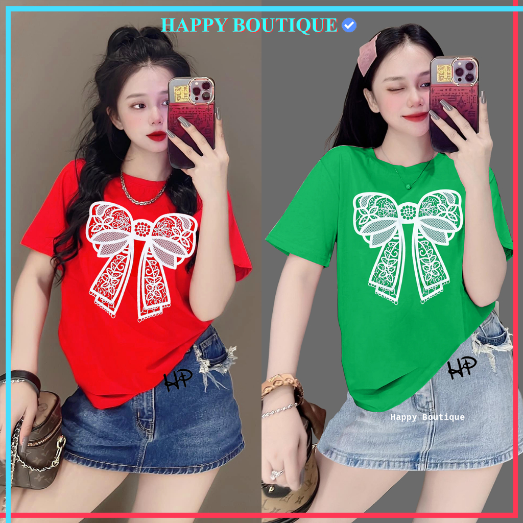 [40~60kg] Áo Thun Thái Nữ Form Vừa [Mã A93] 40~60kg Cotton 100% Mềm Mịn Mát [NƠ XINH]