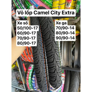 Vỏ lốp Camel 638 gai City Extra cho xe số, côn tay, xe ga.Vỏ không ruột và dùng ruột