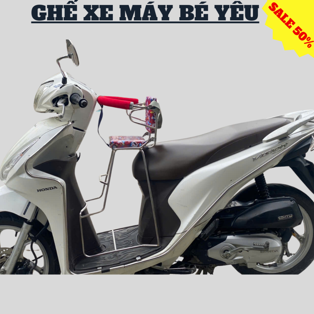 Ghế Inox Ngồi Xe Máy Cho Bé Có Tựa.Các Loại Xe Tay Ga Có Vòng Ghế An Toàn