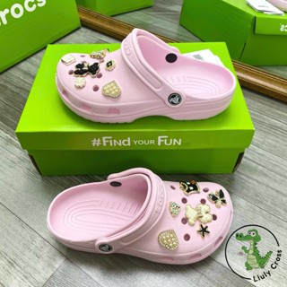 (Full Box) Dép Cross Clog Classic Nam Nữ Đế Thấp 3Cm Tặng Charm Cài Gắn Dép