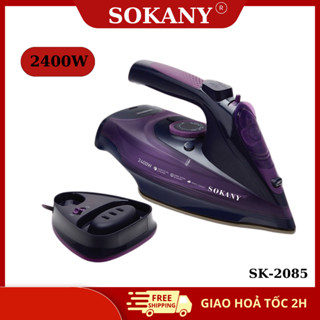 Bàn là hơi nước cầm tay không dây SOKANY SK-2085 cao cấp công suất lớn 2400W với 5 chế độ ủi [ BẢO HÀNH UY TÍN 12 THÁNG]