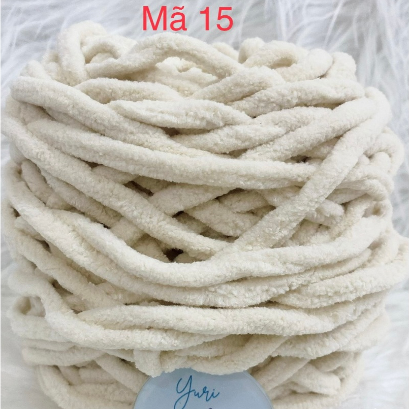 Len Nhung Đũa 6mm, Len Bông Sữa 100g – Móc Thú Bông Cỡ Lớn, Mũ, Khăn