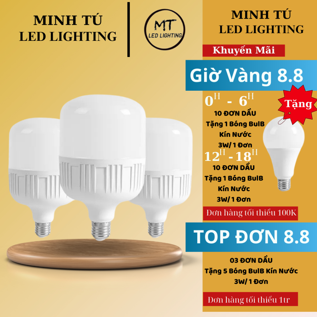 COMBO 3 CÁI BÓNG ĐÈN LED TRỤ 40W